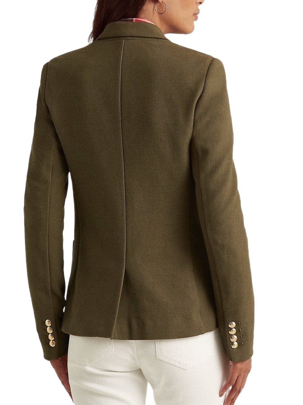 Lauren Ralph Lauren NWT Cotton Jacquard Blazer in Olive Green Size Medium - Picture 4 of 7